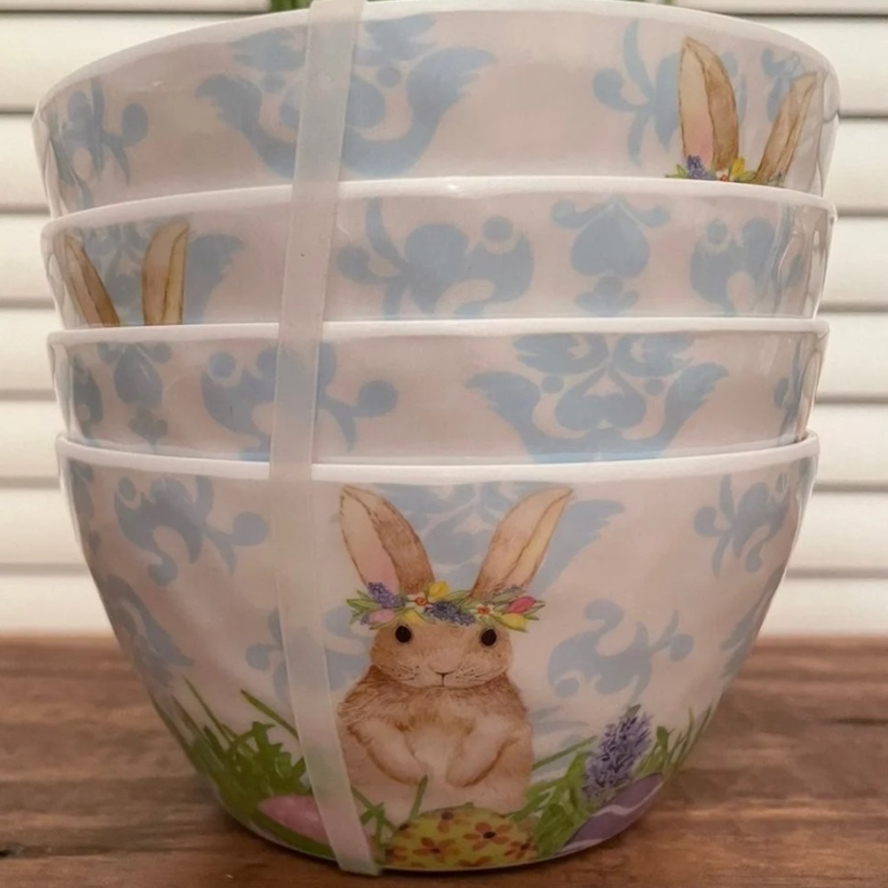 Rachel Ashwell Easter Bunny Melamine Snack Bowls 4